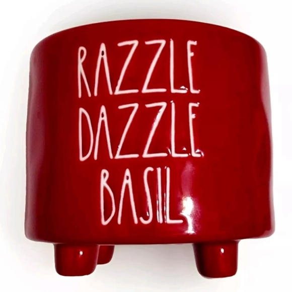 New Rae Dunn Artisan Footed Herb Planter Pot Ceramic Kitchen Garden Decor - Picture 4 of 13